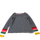 Boden Striped Long Sleeve Top Women's Casual Navy Cotton Blend UK10