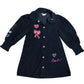Branded 6Y Girls Black Corduroy Dress With Embroidery Lace Trim