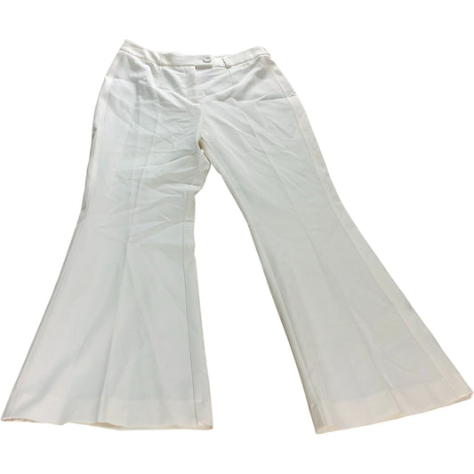 River Island Flared Trousers UK14 Women's Cream High Waist Smart Casual