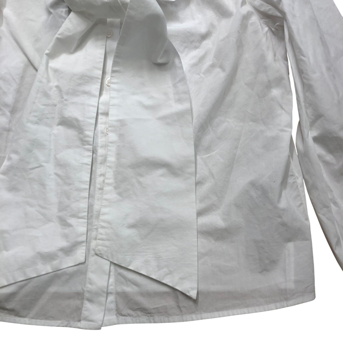 Baukjen Araya Organic Cotton Bow Neck Blouse Pure White Size 12