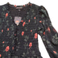 River Island Floral Smock Dress UK6 Women's Long Sleeve Black With Roses