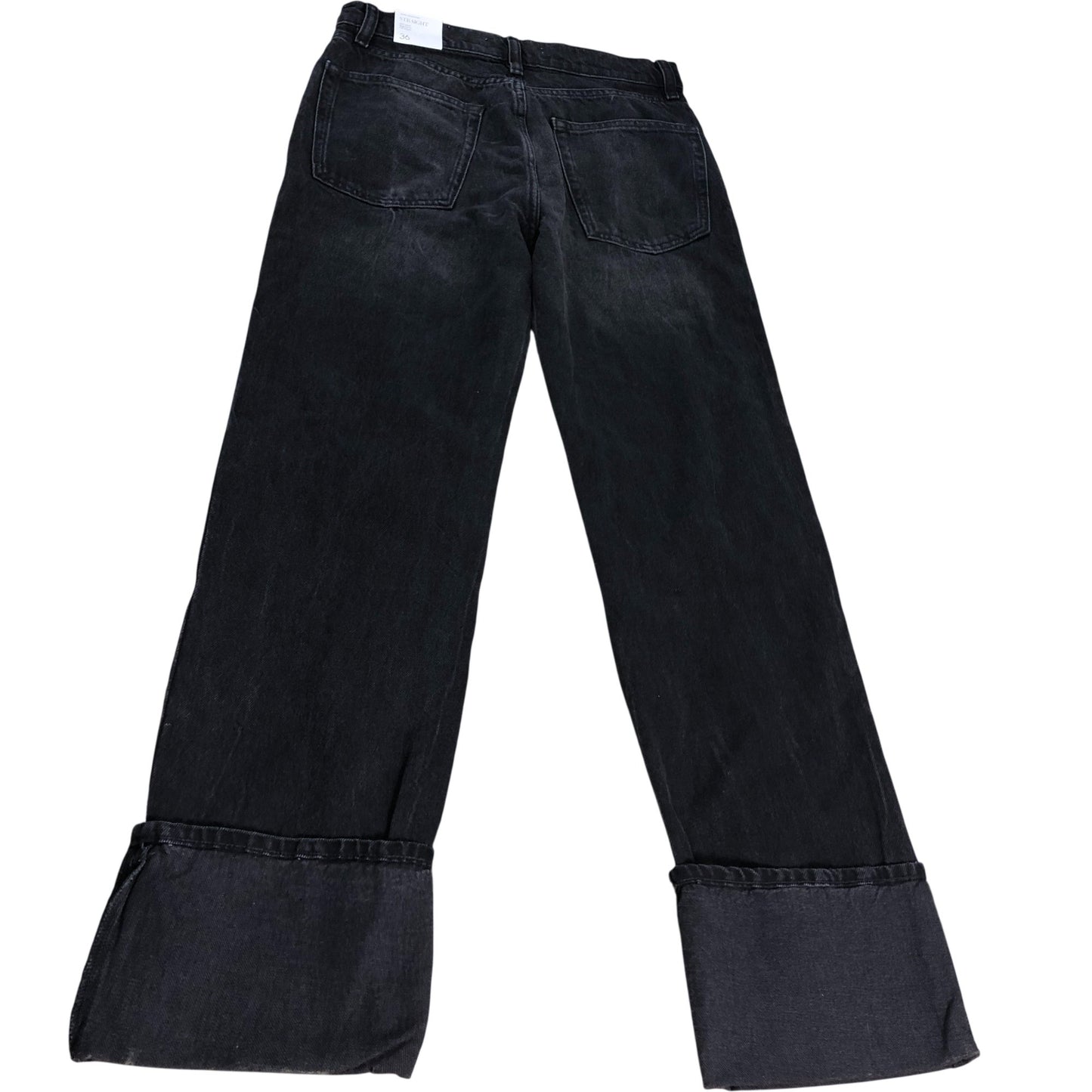 MNG Straight Jeans UK36 Women's Black Cotton Mid Waist Regular Fit Full Length