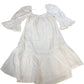 River Island Puff Sleeve Mini Dress Size UK8 Women's White Cotton Flowy Fashion