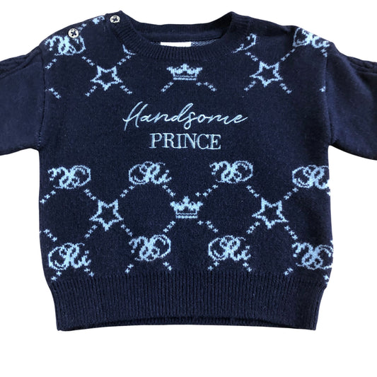 River Island Baby Boys 0-3 Months Set Handsome Prince Sweater and Joggers