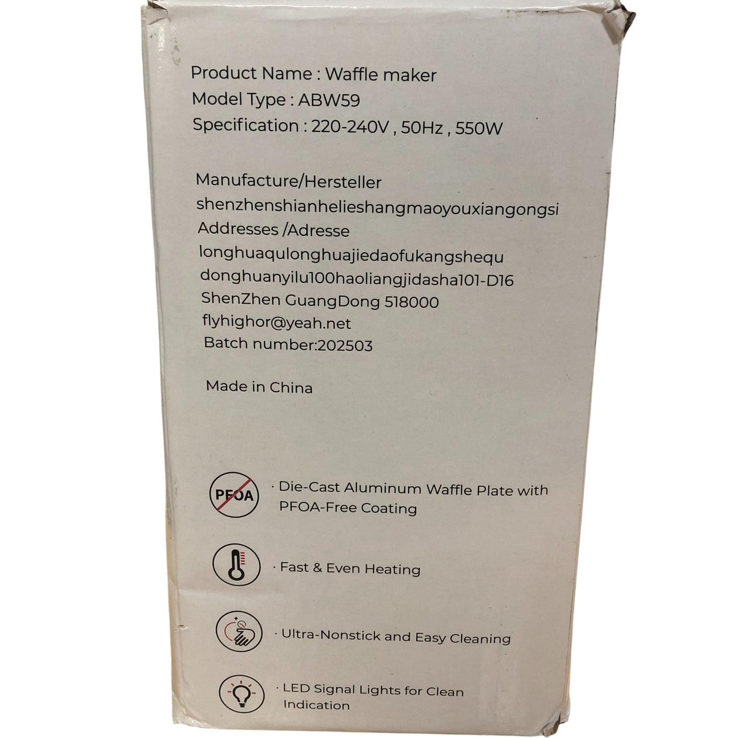 Blazant Waffle Maker ABW59 Nonstick Easy Cleaning Fast Heating Grey