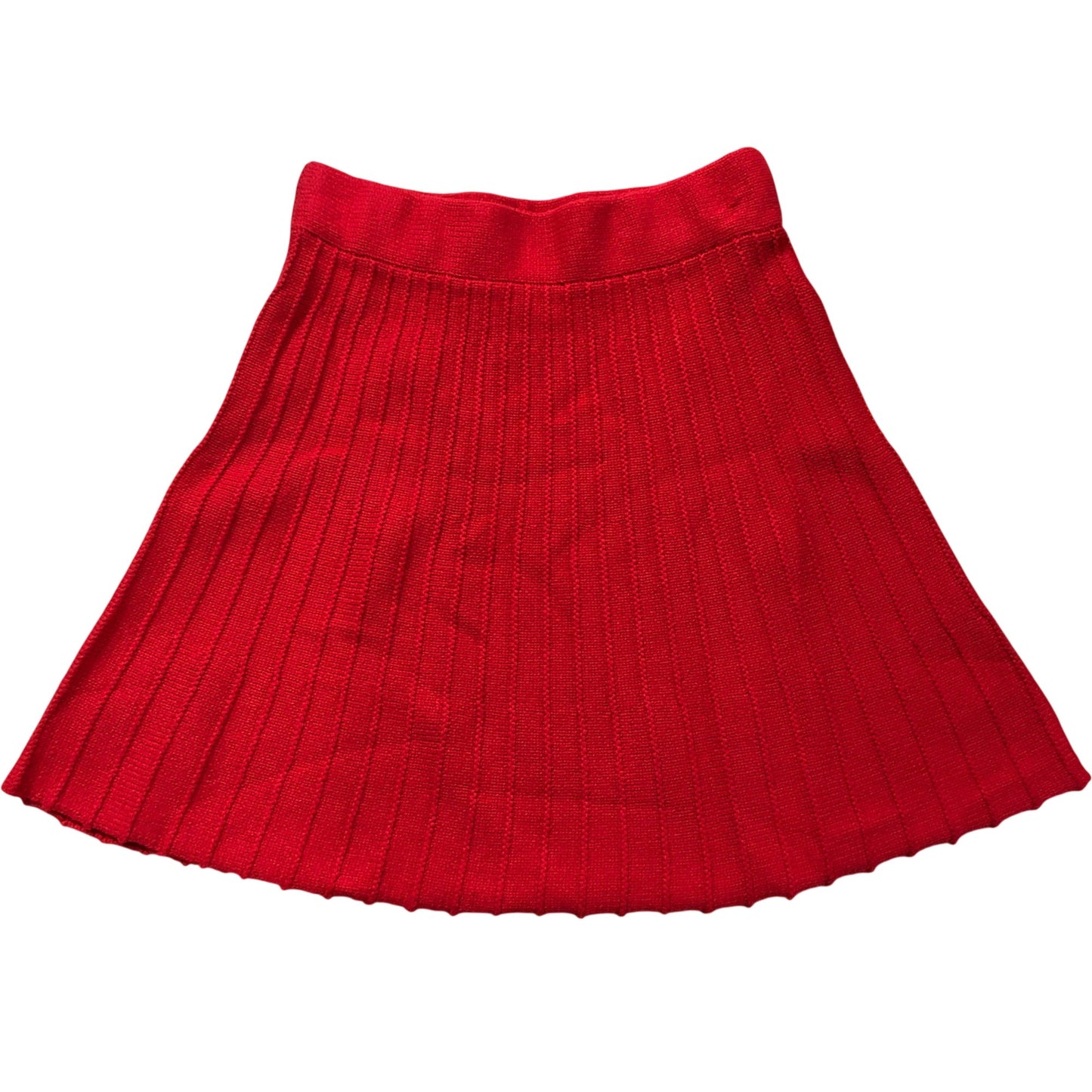 River Island Skater Skirt UK6 Women's Red Knitted Stretchy Cotton Blend