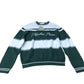 River Island Members Privés Crew Neck Jumper UK Size M Green White Stripes