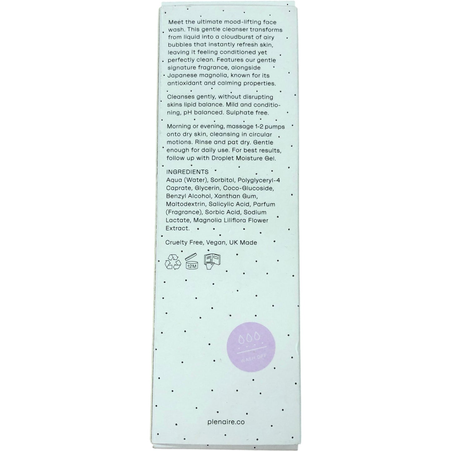 PLENAIRE Daily Airy Self Foaming Cleanser 120ml Gentle Skin Care For All Types