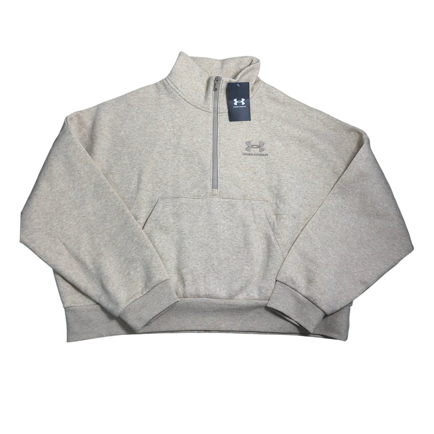 Under Armour Icon Fleece Hoodie Women’s Large LG Light Beige Sportswear