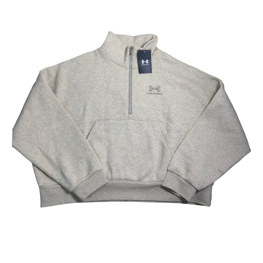 Under Armour Icon Fleece Hoodie Women’s Large LG Light Beige Sportswear