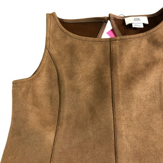 River Island Girls Brown Suede Sleeveless Top 7-8yrs