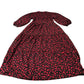 Floral Print Maxi Dress Red Black Long Sleeve Size 22