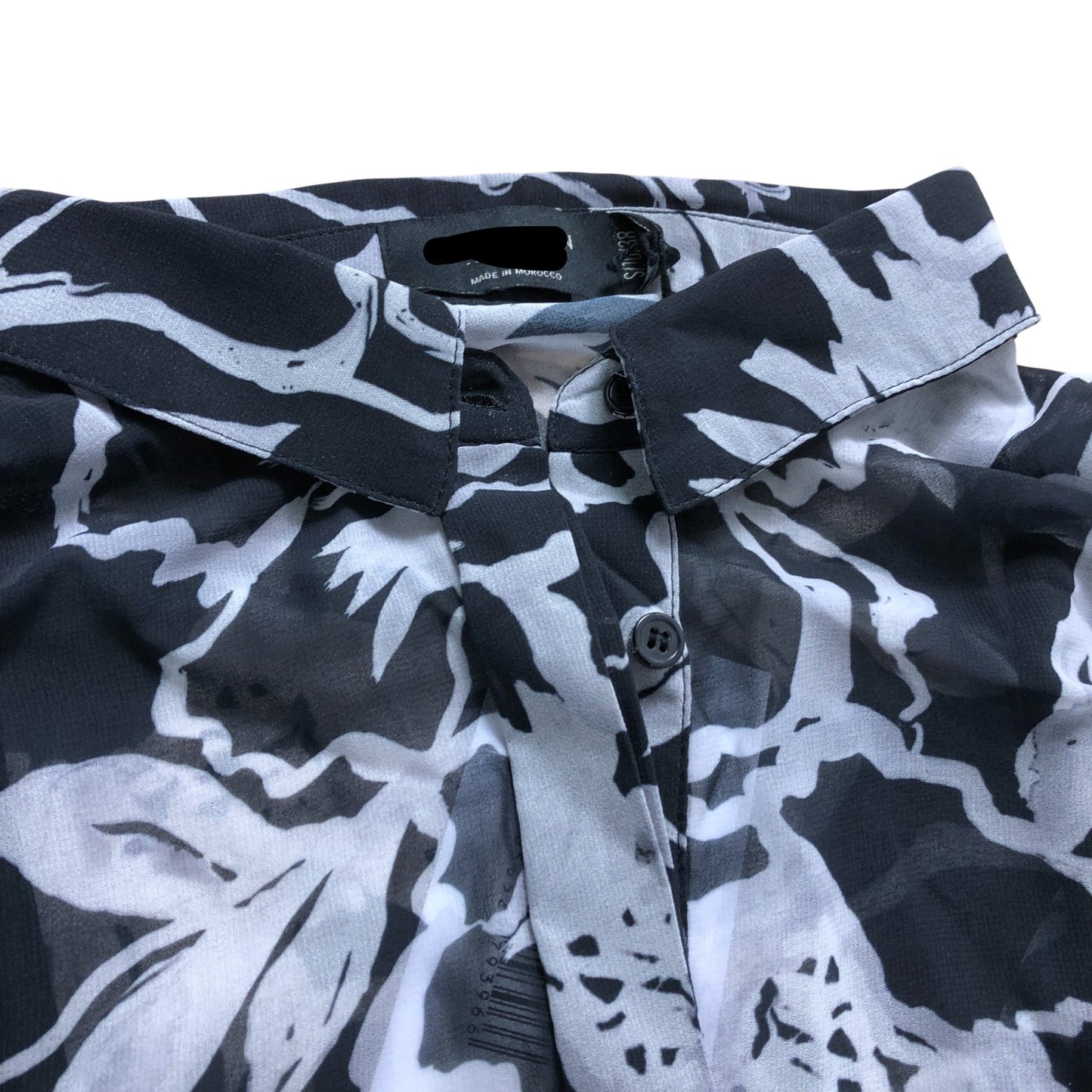 Branded Black Oversized Patterned Shirtdress - Size 10