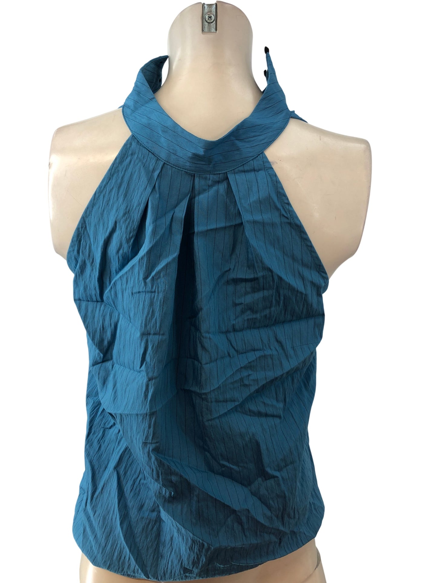 River Island Stylish Blue Sleeveless Halter Top Womens Size UK8 Fashion Clothing