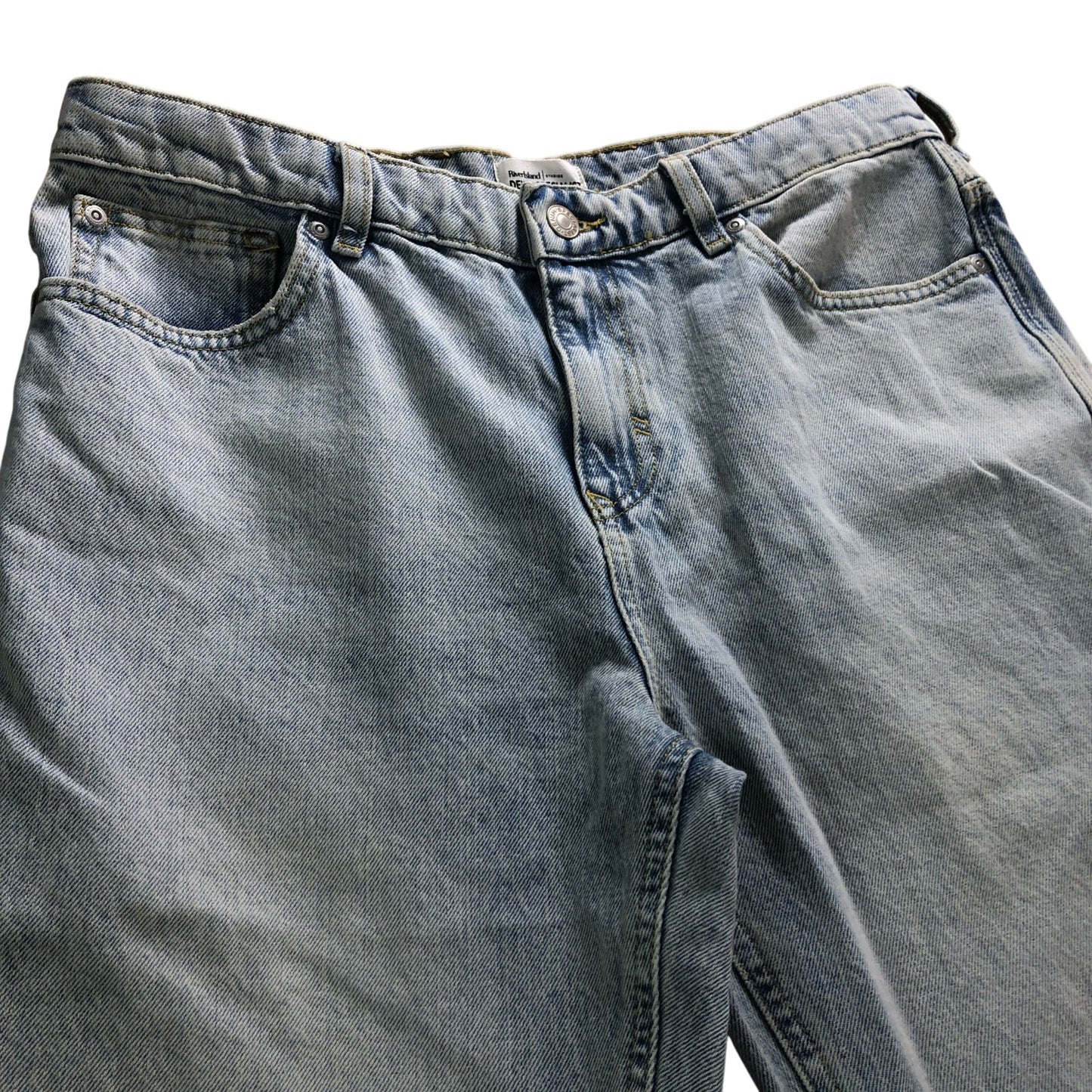 River Island Straight Leg Jeans W32 L34 Men's Light Wash Blue Denim