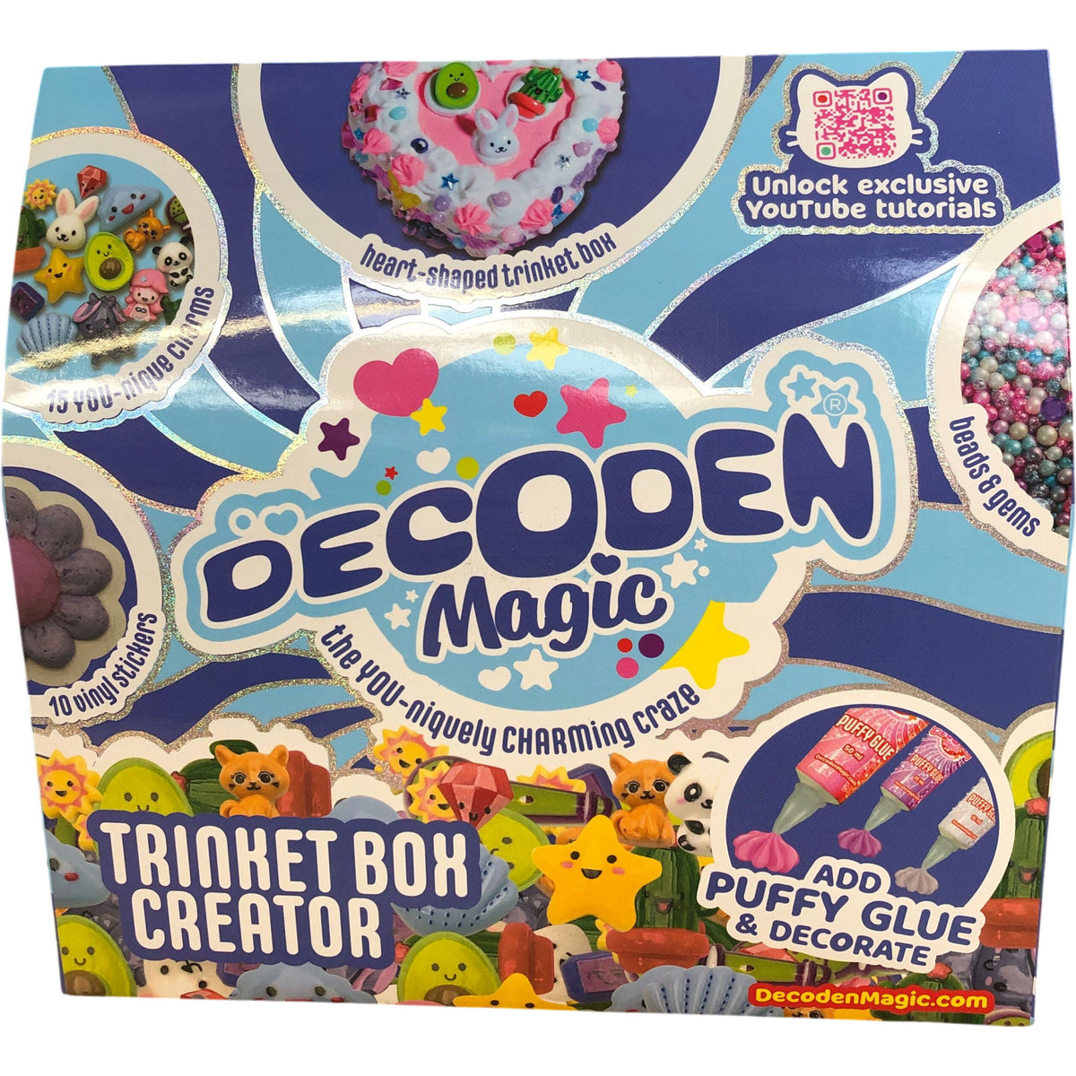 Decoden Magic Trinket Box Creator Craft Kit Includes Stickers Charms Beads