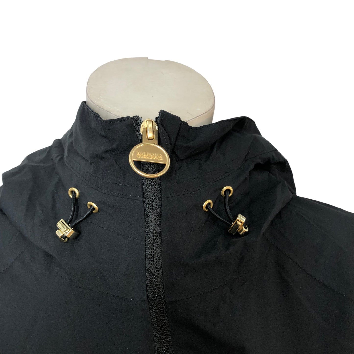 Barbour International Waterproof Jacket UK12 Women's Black Lightweight Coat