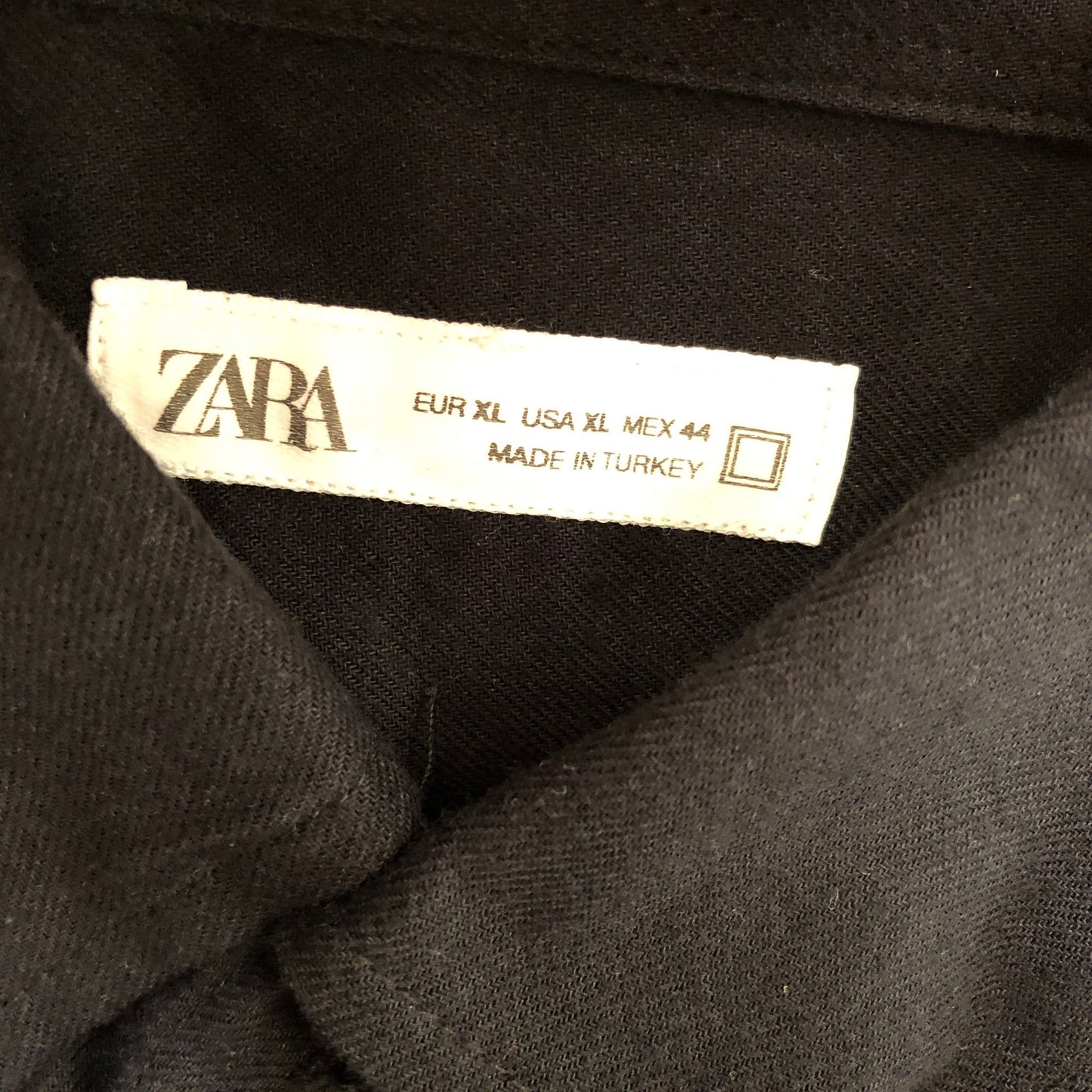 ZARA Men's Black Shirt Size XL Cotton Long Sleeve Casual Top