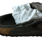 Birkenstock Boston VL Shearling UK7.5 Women's Suede Open Back Slippers Grey