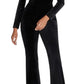 Nadine Merabi Velvet Black Jumpsuit Women's Long Sleeve Embellished Size 18