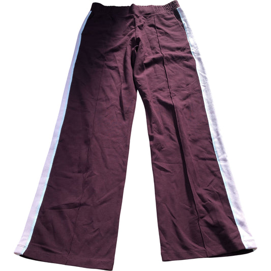 Baukjen Track Pants UK12 Women's Maroon Eco Viscose Thin Striped Activewear