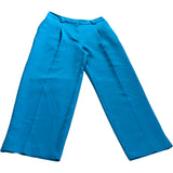 River Island UK10 Women's Smart Trousers Bright Blue Pleated Style