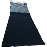 River Island Women's Black And Grey Ribbed Maxi Skirt UK8 Casual Style