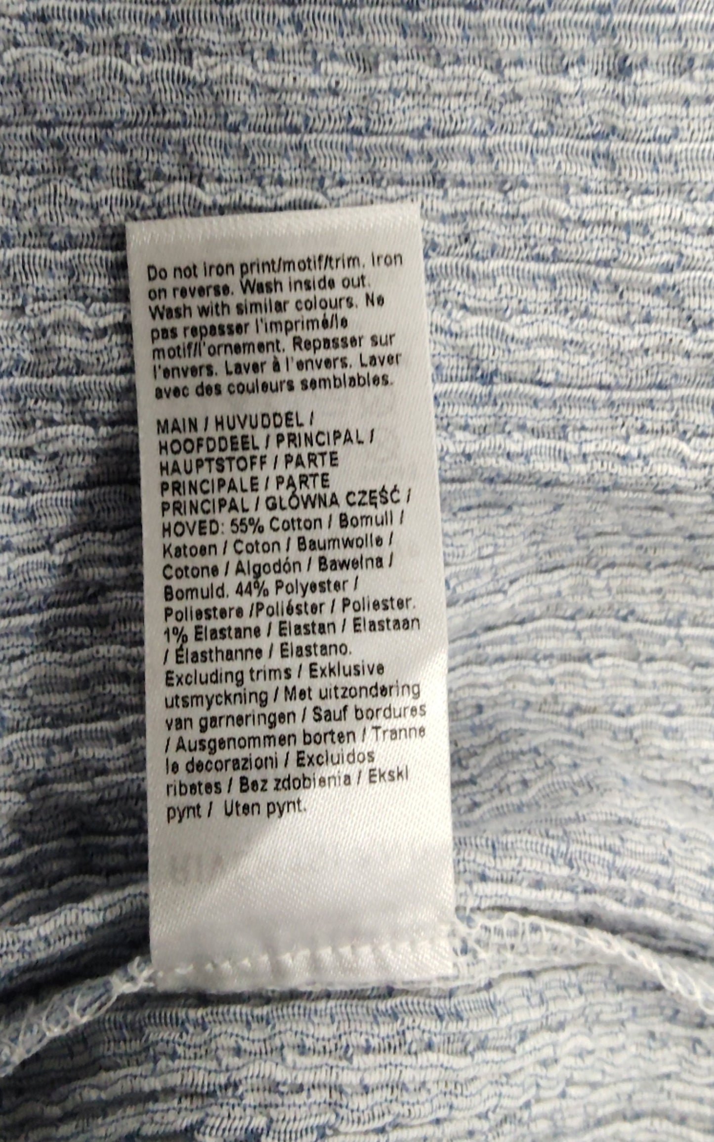 River Island Men's Casual Short Sleeve Shirt Size XL Blue Waffle Pattern