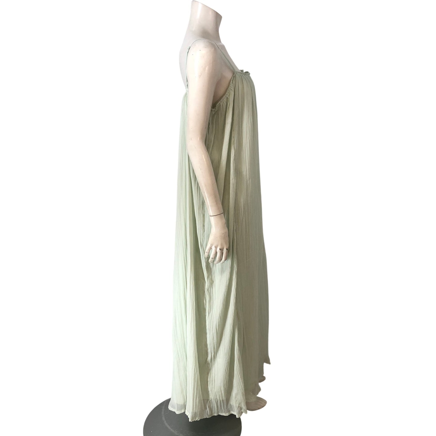River Island Studio Maxi Dress UK16 Women's Pleated Light Green Sleeveless