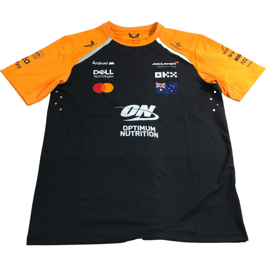 McLaren Formula 1 Team Race Shirt Men's Orange Black Sportswear Small
