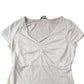Boden Women's V Neck Top White Short Sleeve Stretchy Blouse UK12