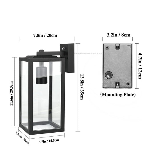 HLFVLITE Dusk To Dawn Outdoor Light With Sensor Matte Black E27
