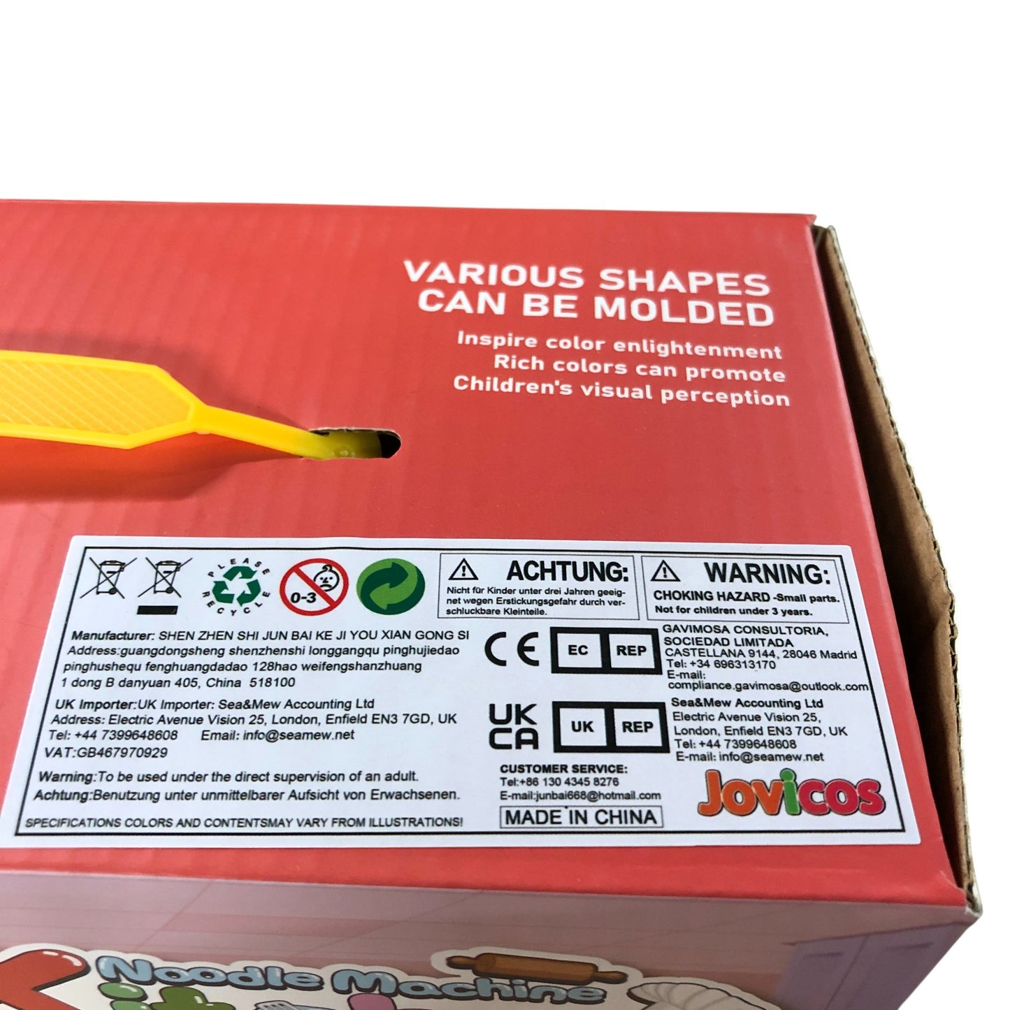 Jovicos Noodle Machine Kitchen Playset Creative Clay Toy Set 3 Plus Years