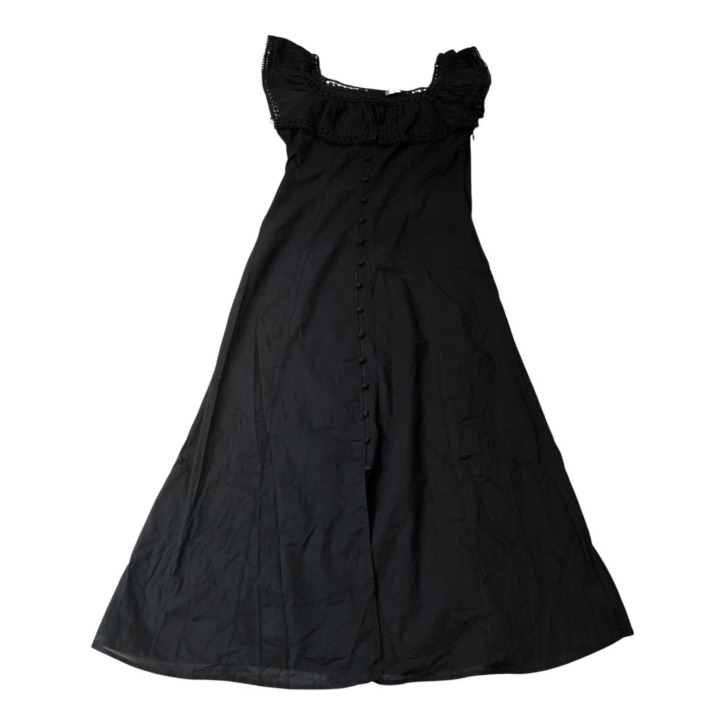 Black Poet Collar Midi Dress Size 10