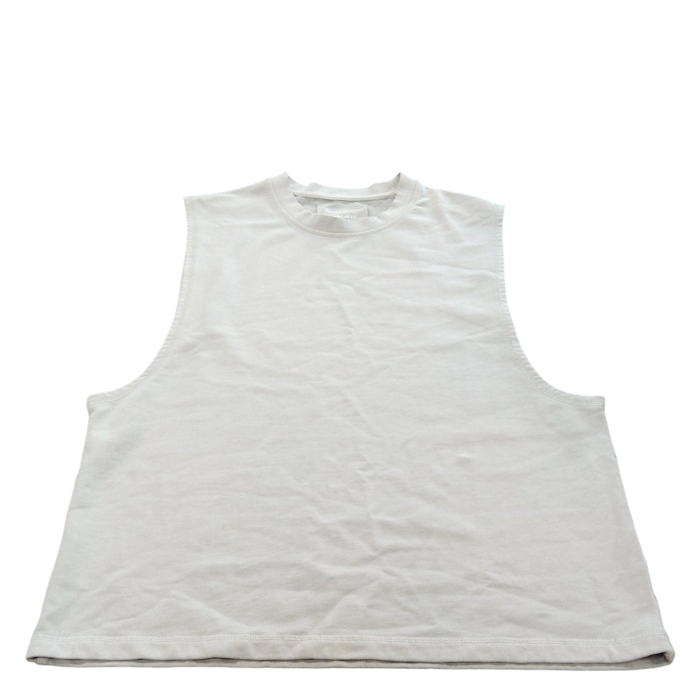 River Island Sleeveless Top UK L Women's Regular Fit Light Grey Cotton Vest