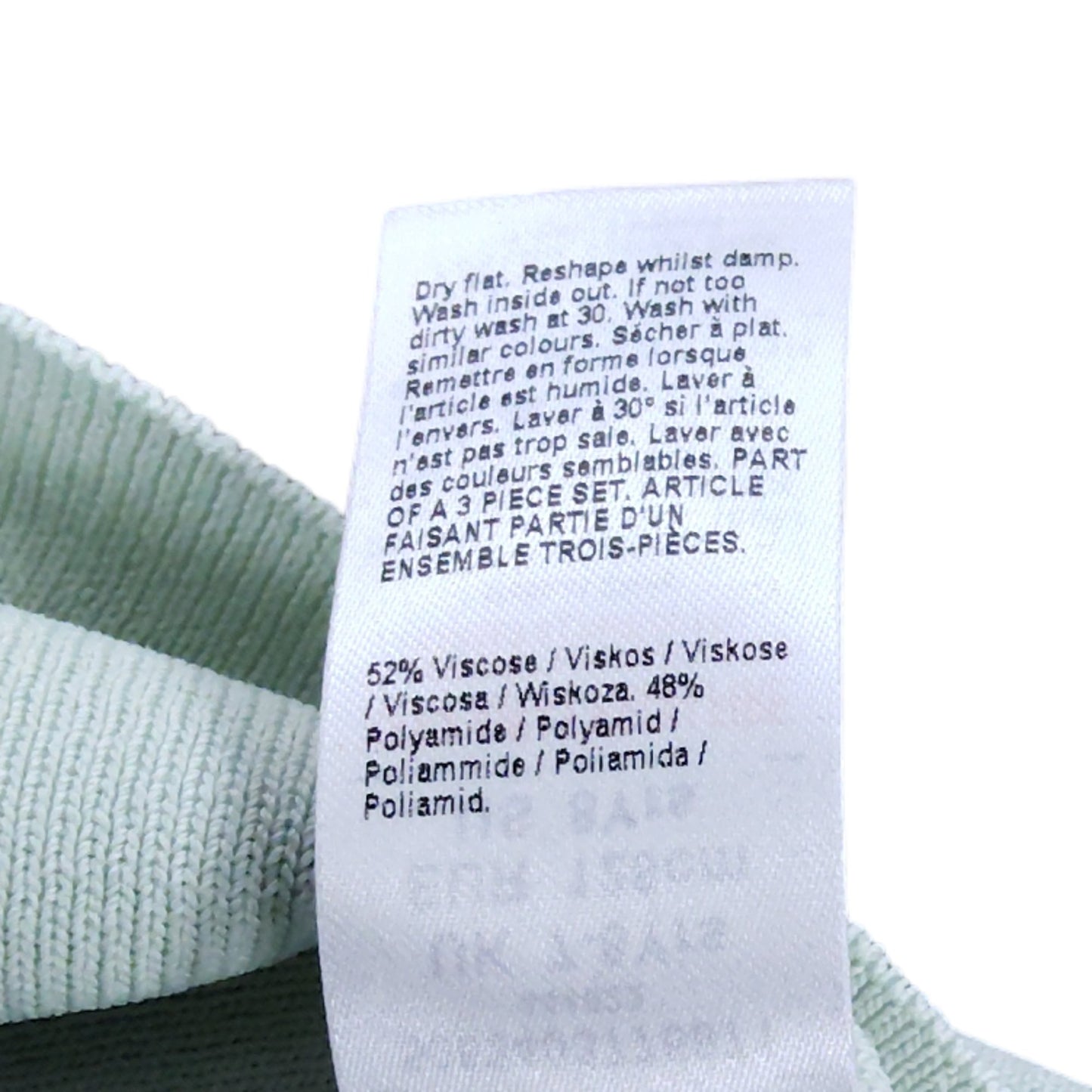 River Island Crop Top 7-8 Years Girl's Light Green Ribbed Adjustable Straps