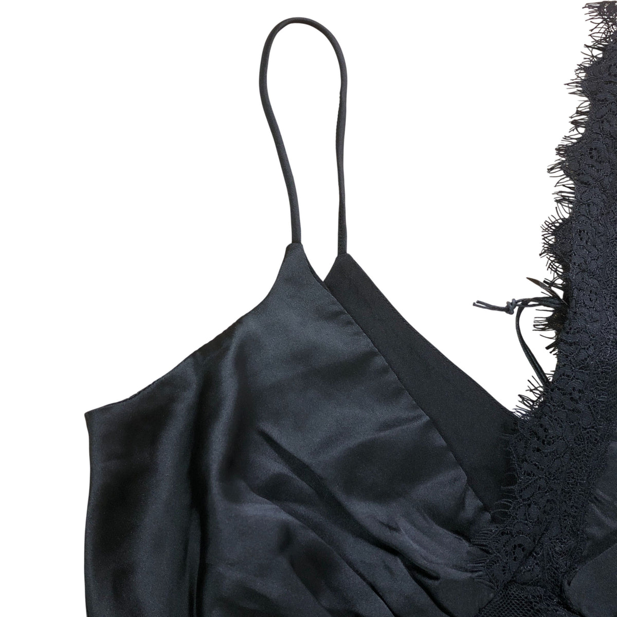 Black Lace Trim Dress UK6 Women's Sleeveless