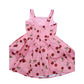 River Island Cherry Print Dress 7 Years Girls Pink Sleeveless Cotton Summer Wear