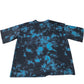 Men's T-Shirt Black Blue Tie Dye Pattern Lightweight Polyester Medium