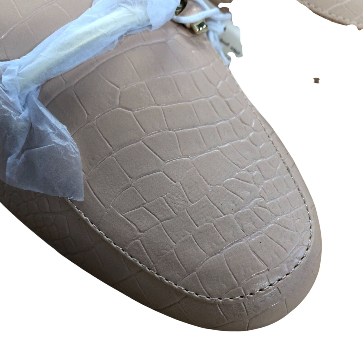 Crocodile Print Mules Women's Slip On Shoes Beige UK2.5