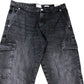 River Island Denim Specialist W36 L34 Men's Cargo Trousers Black Straight