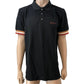 Ben Sherman XL Polo Shirt Heavy Textured Black Men's Casual Wear Stripe Trim