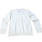 Hikaro Wool Sweater Merino Wool UK10 Women's White V Neck Long Sleeve