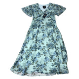Crew Clothing Henley Royal Regatta Floral Dress Size 6 Short Sleeve Soft Green