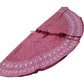 Red Christmas Tree Skirt with White Snowflake Pattern Decorative Decor 48"
