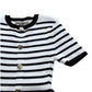 Rivers Island Striped Dress UK8 Women's Short Sleeve White Black Ribbed