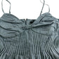 River Island UK12 Women's Light Blue Pleated Spaghetti Strap Tank Top