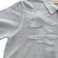 River Island Short Sleeve Cardigan UK Medium Light Grey Floral Knit