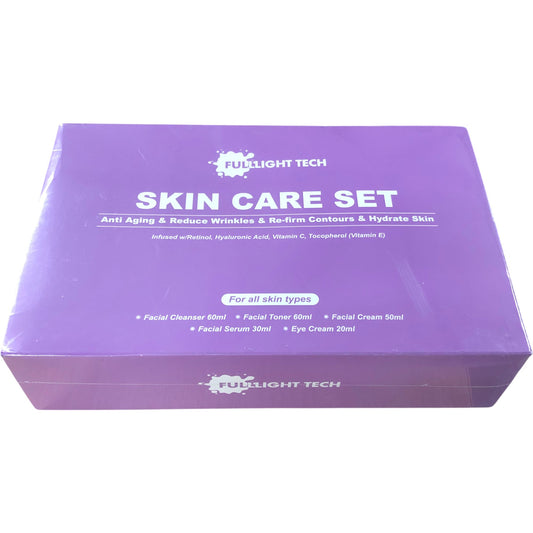 FULLLIGHT TECH Skin Care Set Anti Aging Wrinkles Hydrate Cleanser Toner Serum