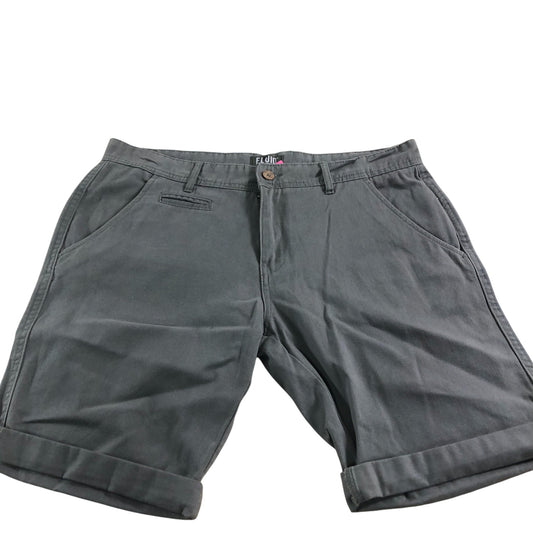 Fluid Shorts Men's Grey Rolled Hem Casual Cotton Medium
